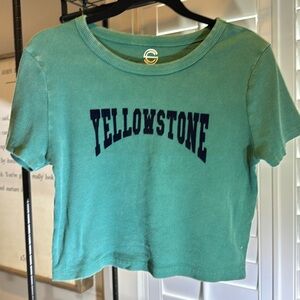Yellow stone teal tee shirt size large
